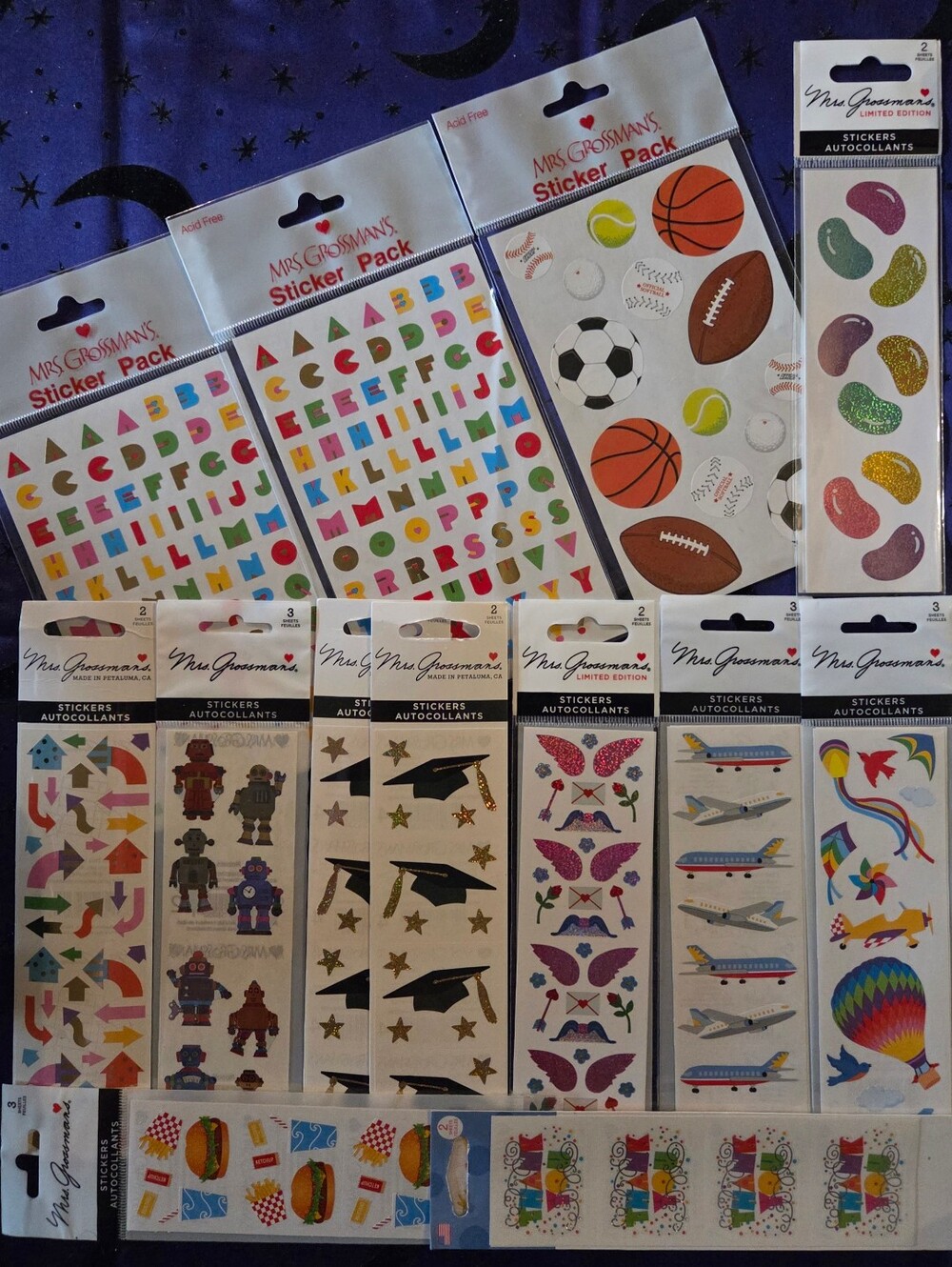 Vintage Mrs Grossmans Sticker Packs Lot Deadstock Unopened 13 Total Packs
